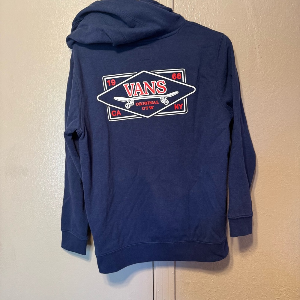 Vans Boy’s L Navy Hoodie‎ with Red and White Logo